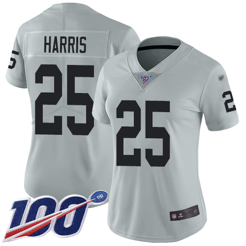 Men Oakland Raiders Limited Silver Erik Harris Jersey NFL Football #25 100th Season Inverted Legend Jersey->oakland raiders->NFL Jersey
